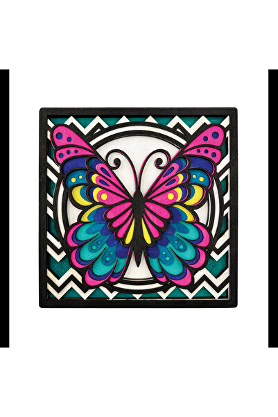 OEM Splat Planet Ξύλινο Σετ Χειροτεχνίας "Butterfly Wood Art" 25x25cm