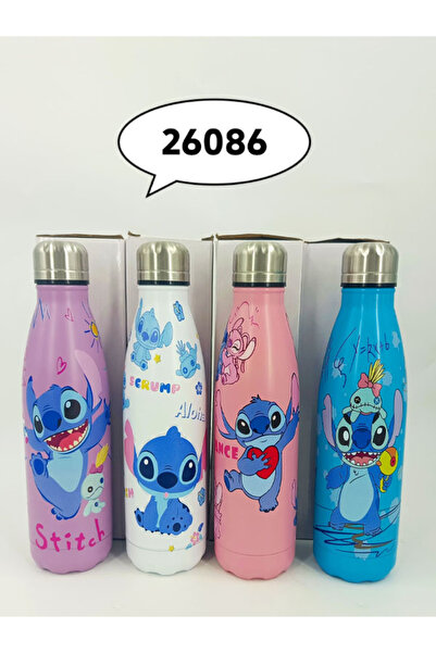 Generic Stitch Character Design Stainless Steel Thermal Water Bottle (4Pcs)