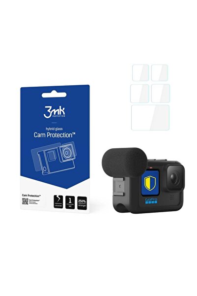 3MK Protecție Hibridă din Sticlă pentru Gopro Hero 9 10 11 Negru