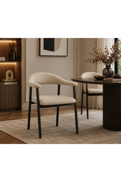 N.zone Modern Luxury Dining Chair with Soft Fabric Upholstery, Comfortable Si...