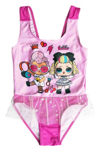 L.O.L. SURPRISE Cyclamen swimsuit 6-12 years with Tulle lining with silver stars