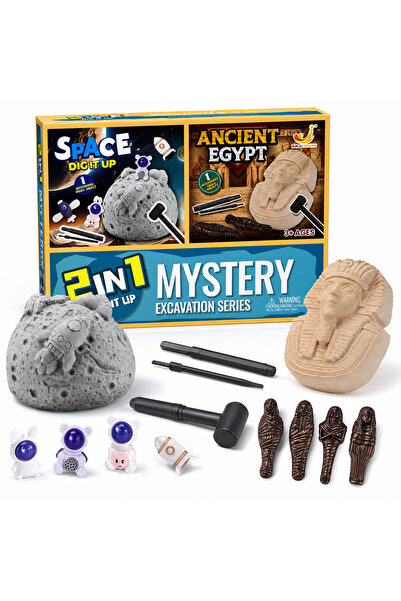 Twisoo 2-in-1 Mystery Excavation Dig Kit for Kids – Space & Ancient Egypt Arc...