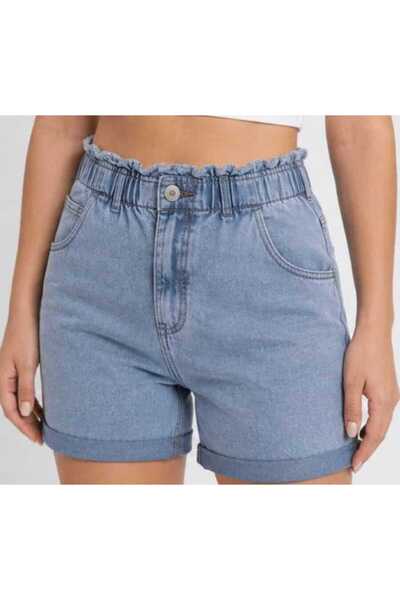 moda camiya Blugi albastru deschis, lavabili, cu talie înaltă elastică (Paper...