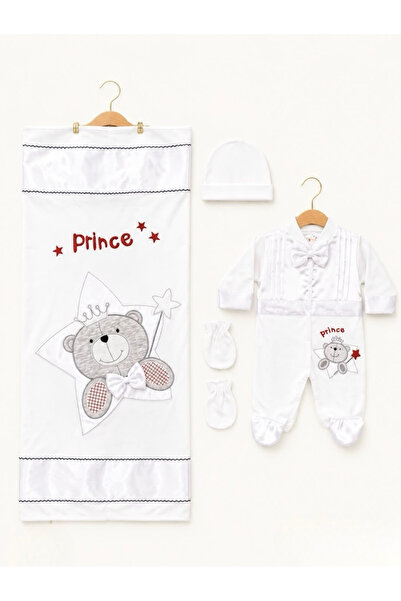 Kardeşler Bebe طقم ملابس وغطاء للأطفال الأولاد مكون من 4 قطع مطرزة بتصميم الأ...