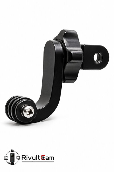 RivultCam GoPro SJCAM Uyumlu Alüminyum CNC 360 Derece Döner J-Hook Kask Aparatı