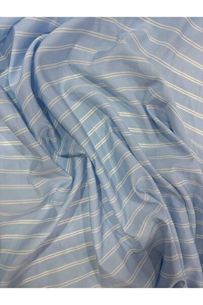 GrandTekstil Fabric Viscose Blue Striped Shirt Trousers Dress Tunic