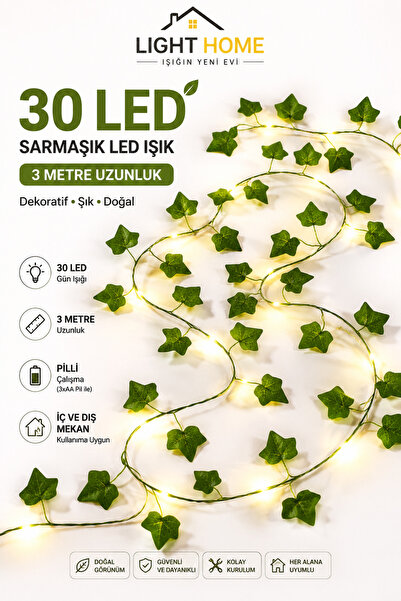 Light Home Yapay Sarmaşık Led Işık Dekoratif Peri Led Işıklı Sarmaşık Bahçe B...