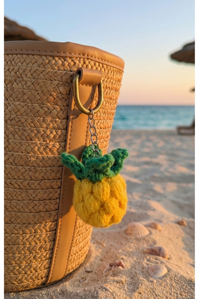 ADeN Accessories & Punch El Emeği Örgü Ananas Çanta Süsü Ve Amigurumi Anahtarlık
