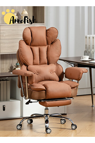 AnneFish Ergonomic Office Chair with Footrest Executive Swivel Desk Reclining...