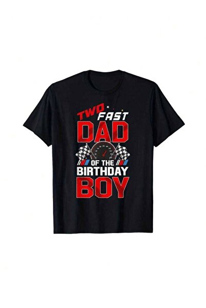 01THEONE تي شيرت رجالي بتصميم Two Fast Boy Dad - زي حفلة عيد ميلاد بتصميم سبا...