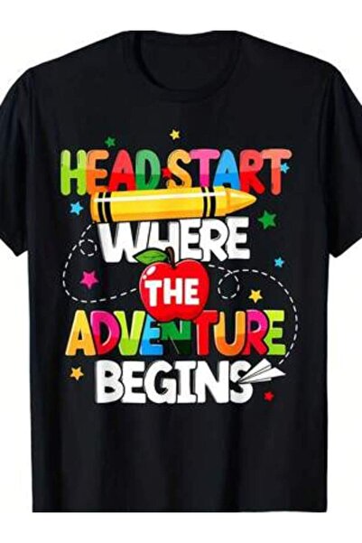 LİNA06 Head Start Where Adventure Begins School Teacher T-Shirt – Comfortable...
