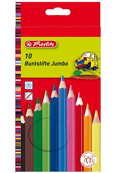 Herlitz Creioane color hexagonale Jumbo 10 buc/set