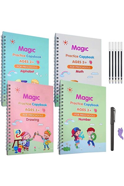 OEM Set of 4 x Sank Magic Practice Copybooks, 1 x Magic Pen, 5 x Refills, 1 x...
