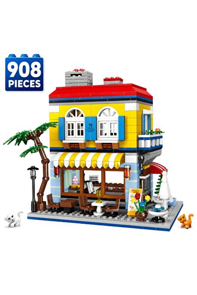 Minibric Sunny Beachside Bistro Building Block Top Bottom Set 908 Pieces, Gif...