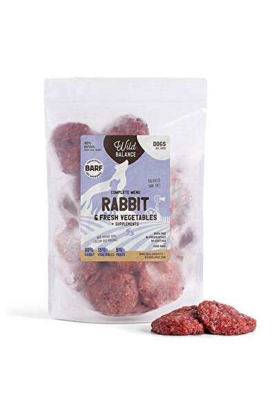 WILD Balance Complete BARF Menu Rabbit Raw Food for Dogs 1KG