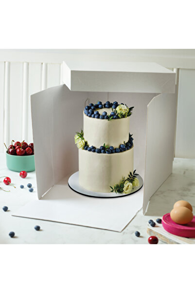OEM WHITE SQUARE CAKE BOX 50.5X50.5X50 CM 1 PCS/ Top Bottom Set