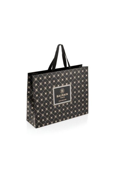 BALMAIN Geantă de cumpărături din carton negru, ediție limitată, 50x15x40 cm