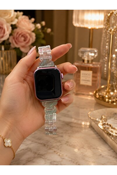 Alstrap Apple Watch 11/10 42mm 9/8/7 41mm 6 5 SE 40mm Uyumlu Şeffaf Slim Holo...