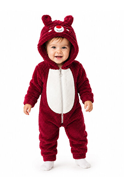 Chicsy Baby Sweet Teddy Bear Embroidery Patterned Welsoft Baby Romper Hooded ...