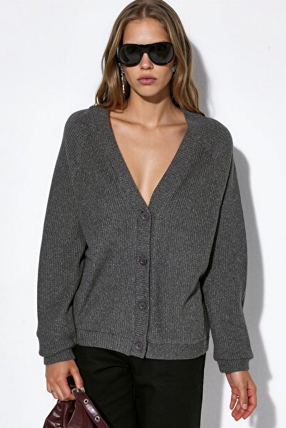 Hiccup BUSEM Cardigan Cu Model Rib Și Decolteu În V
