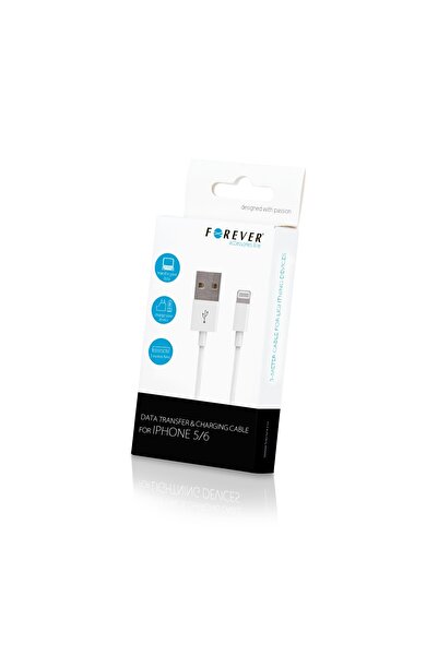 NO BRAND Cablu USB - Lightning alb FOREVER T_0012102 1m