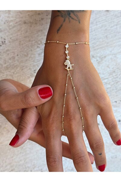 Tuysa Jewelry Zirkon Taşlı Midilli Şahmeran Bileklik