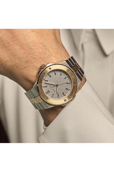 LAVOS Men's Watch with Stainless Steel Strap Silver Gold