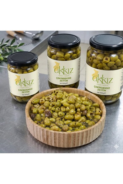 HATAY AKKIZ YÖRESEL Çekirdeksiz Zeytin 1 Kg