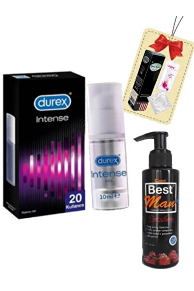 Durex İntense Uyarıcı Jel-150 ml Çilek Kayganlaştırıcı Set+Black Bery Bitkise...
