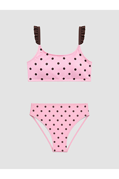 LC Waikiki Pembe Puantiyeli Kız Çocuk Bikini Takımı