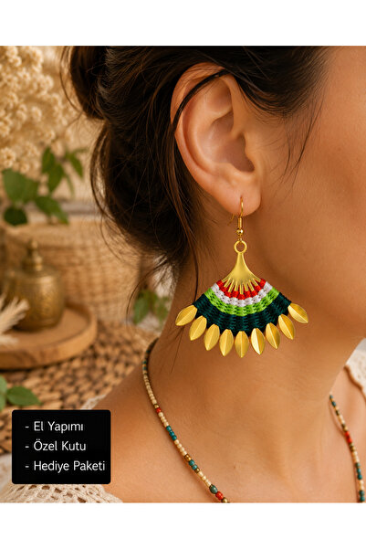 HER ŞEY NOTA www.herseynota.com Handmade Macrame Ethnic Bohemian Women's Earr...