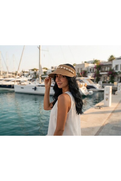 İncilaPearla قبعة شمسية نسائية بتصميم خاص على شكل صدفة البحر، قابلة للتعديل، ...