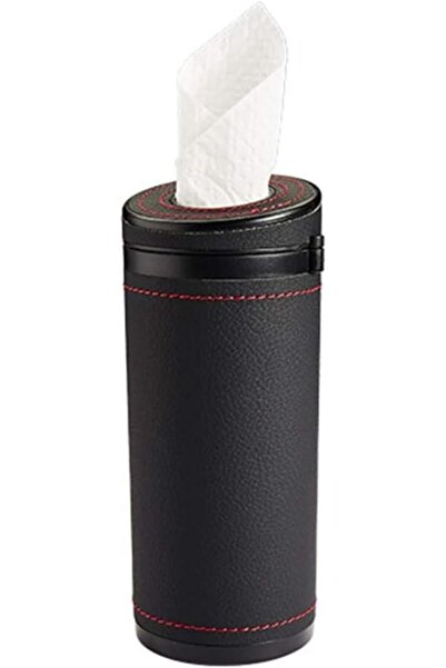 Arabest Car Tissue Tube,Cylinder Tissue Box,PU Leather Round Tissues Containe...