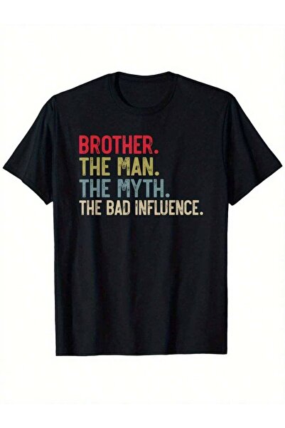 NOURAM تي شيرت رجالي من ماركة Brother Man Myth The Bad Influence Bro، مناسب ل...