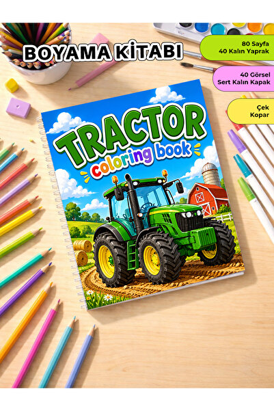 metafortoys كتاب تلوين الجرارات - 24x20 سم I 40 صورة I للأطفال والكبار