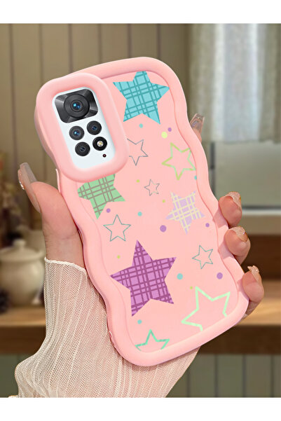 Hontinga Redmi Note 11 Pro 4G Uyumlu Kılıf kamera koruyucu Pembe Silikon Coup...