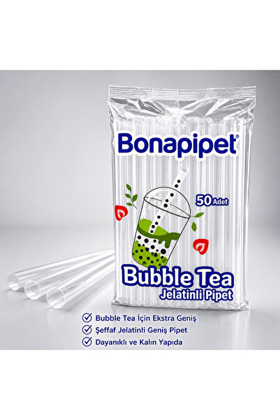 bonapipet Bubble Tea Jelatinli Pipet 50 Adet