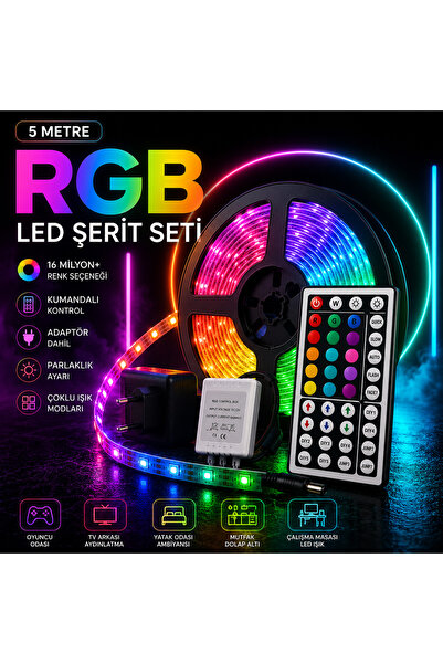 RGB Şerit Led Seti Basit Kurulum