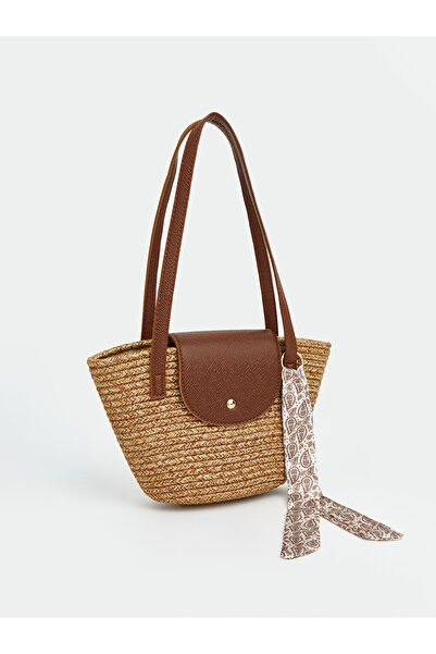 LC Waikiki Rmz Gi̇yi̇m Farkiyla Women's Straw Shoulder Bag