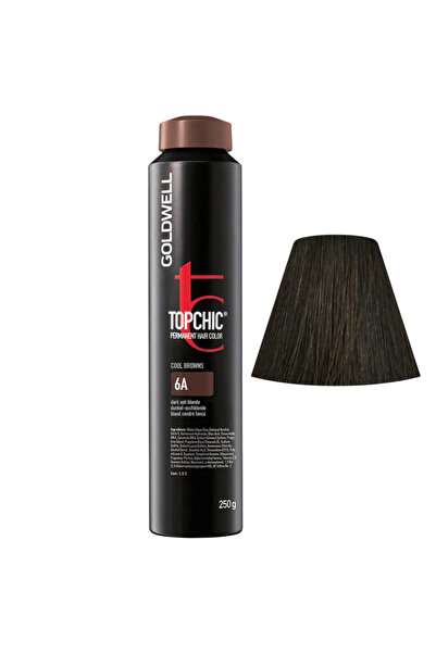 GOLDWELL TopChic, Vopsea de păr permanentă, 6A Blond cenușiu închis, 250 ml