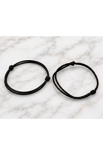Femenino Black Adjustable Thick Cord Double Destiny Bracelet