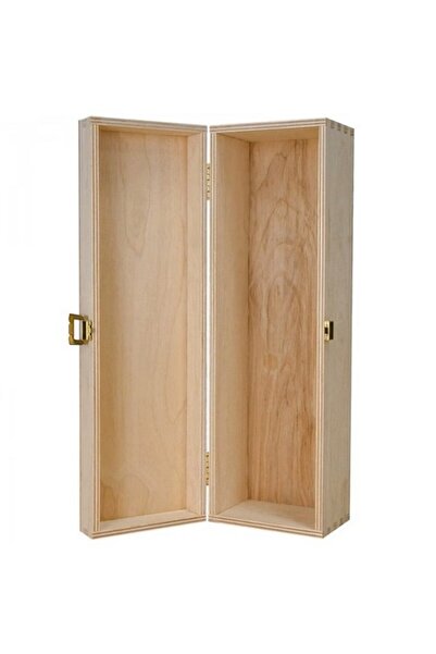 INATECH Cutie din Lemn pentru 1 Sticla de Vin, 335 x 95 x 95 mm, Capac cu Bal...