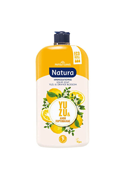 Papoutsanis NATURA ΑΝΤΑΛΛΑΚΤΙΚΟ ΚΡΕΜΟΣΑΠΟΥΝΟ 900ml - (YUZU ΚΑΙ ΑΝΘΗ ΠΟΡΤΟΚΑΛΙΑΣ)
