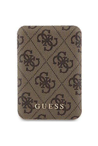 Guess 4G Baterie externă cu logo metalic 5000mAh 15W MagSafe USB-C Maro