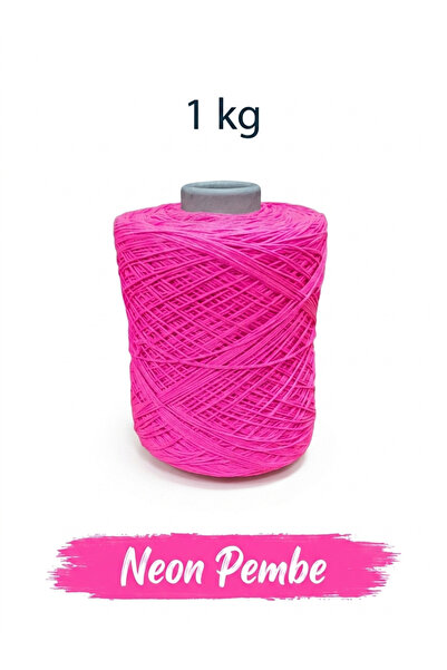 Bevella Macrame Cord Premium İnce Cotton Zincir Makrome İpi Neon Pembe 1 Kg -...