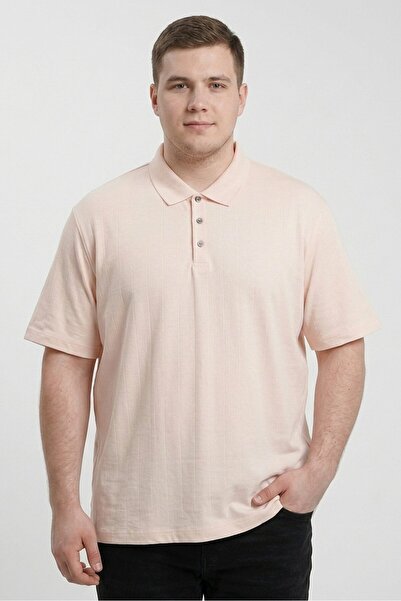 Calvin Klein Men Regular Fit Plain Short Sleeve Polo Shirt, Light Peach
