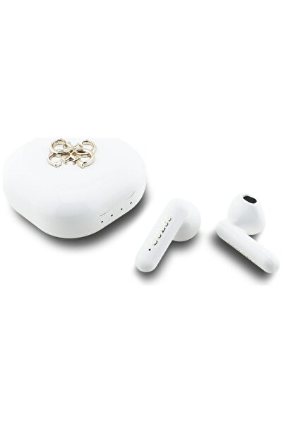 Guess TWS безжични слушалки Bluetooth 5.4 бели с метално лого