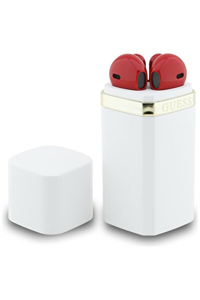 Guess Lipstick 2 TWS Безжични слушалки, Bluetooth 5.4, USB-C, Бял/Червен