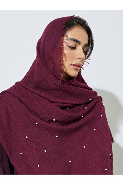 Amirah By Styli All Over Pearl Embroidery Hijab