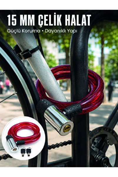 UCUZTEKNO Durable Bike and Scooter Security Lock with Metal Lock Head